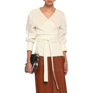 Grey by Jason Wu Poplin Long Sleeve Wrap Blouse sz 4